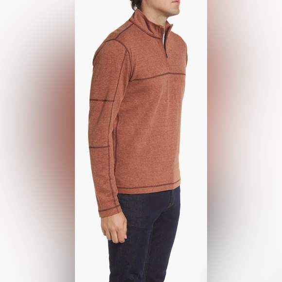 Vintage 1946 Men's Heathered Stretch Rib Knit Half Zip Pullover. Size Large. - Picture 3 of 13